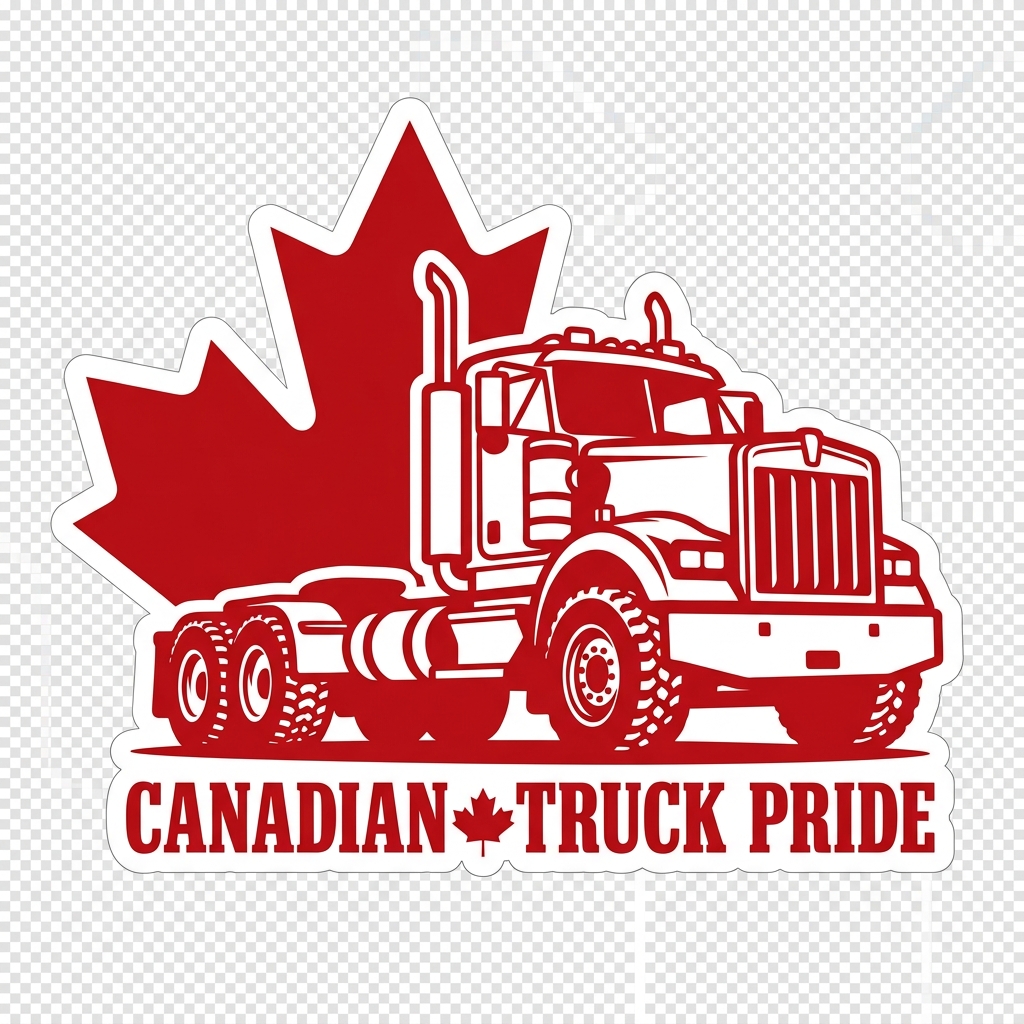 Maple leaf cut decal truck decal concept